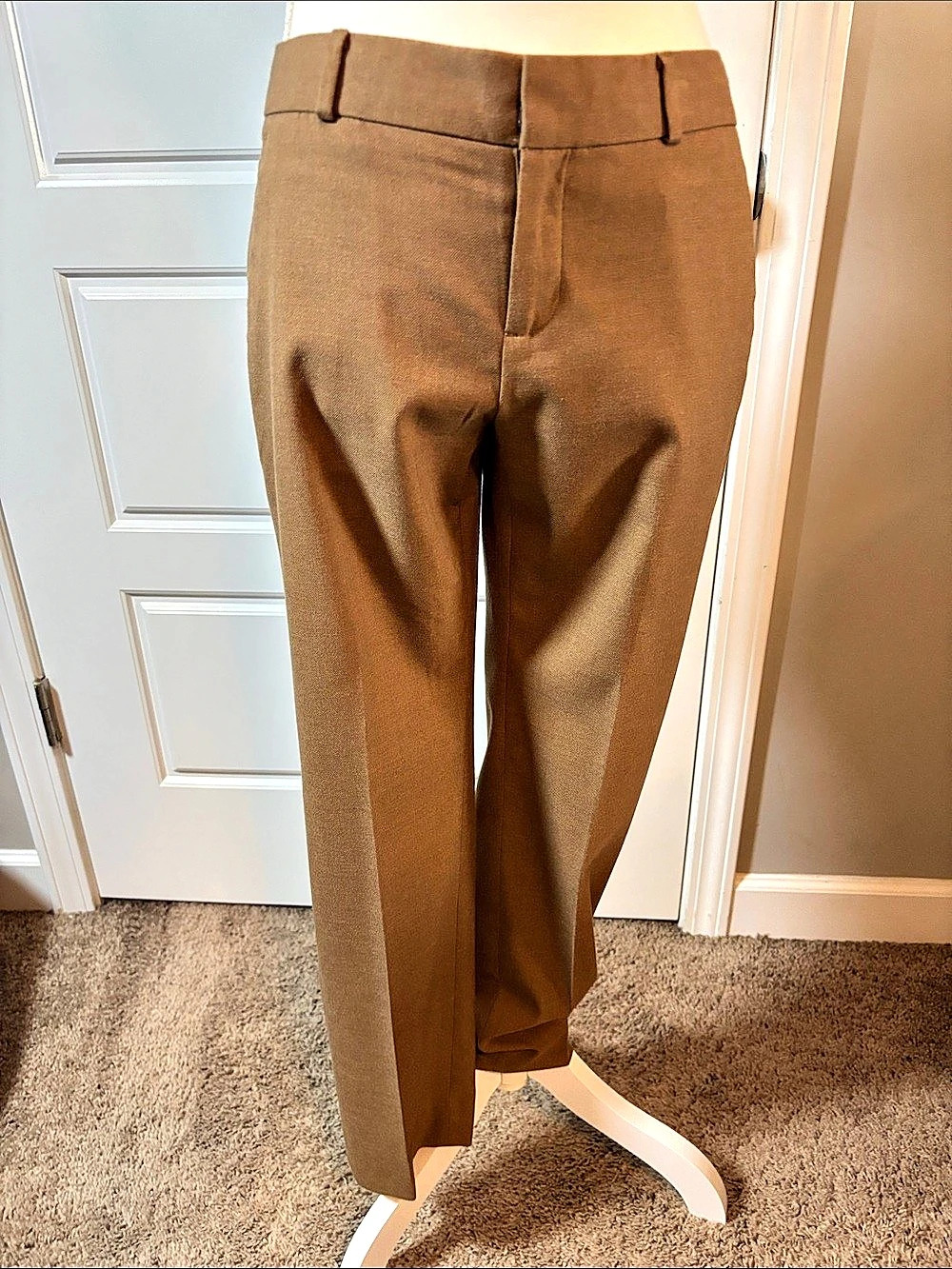 Banana Republic Ryan Petite Trouser Pants Brown Size 2P Like New